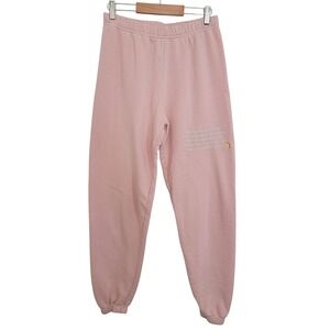 The Morning Toast TMT‎ Pink Graphic Jogger Sweatpants Small Fleece Lined Cozy